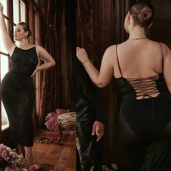 HOUSE OF CB 'Amirah' Black Mesh Crystal Embellished Midi Dress NWOT - Picture 7 of 10